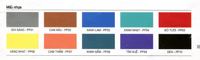 bảng màu nhựa 190 